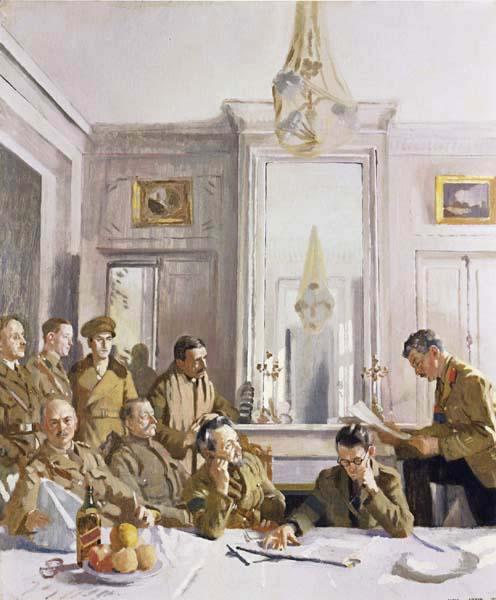 Sir William Orpen Some Members of the Allied Press Camp,with their Pres Officers oil painting picture